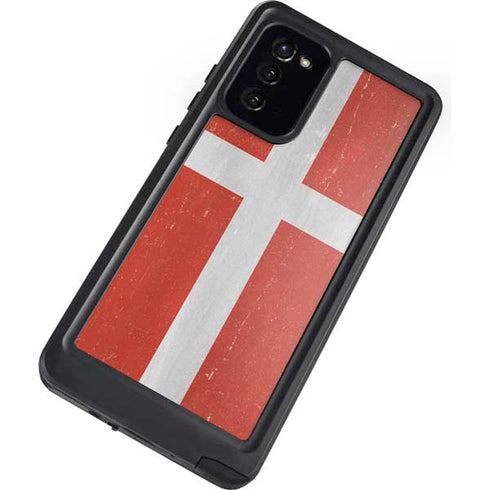 Denmark Flag Distressed Galaxy Note20 5G Waterproof Case